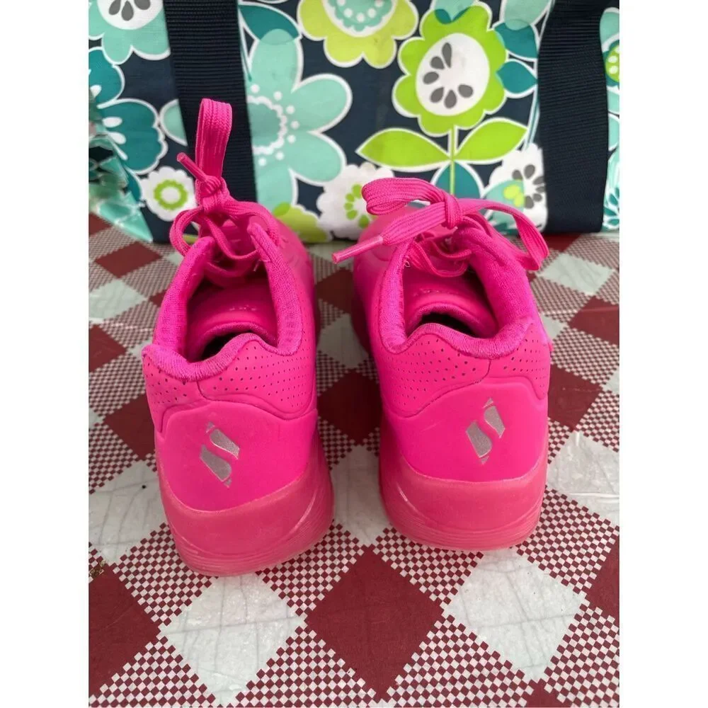 ✅Skechers Youth Girls Uno Ice Sneakers pink
